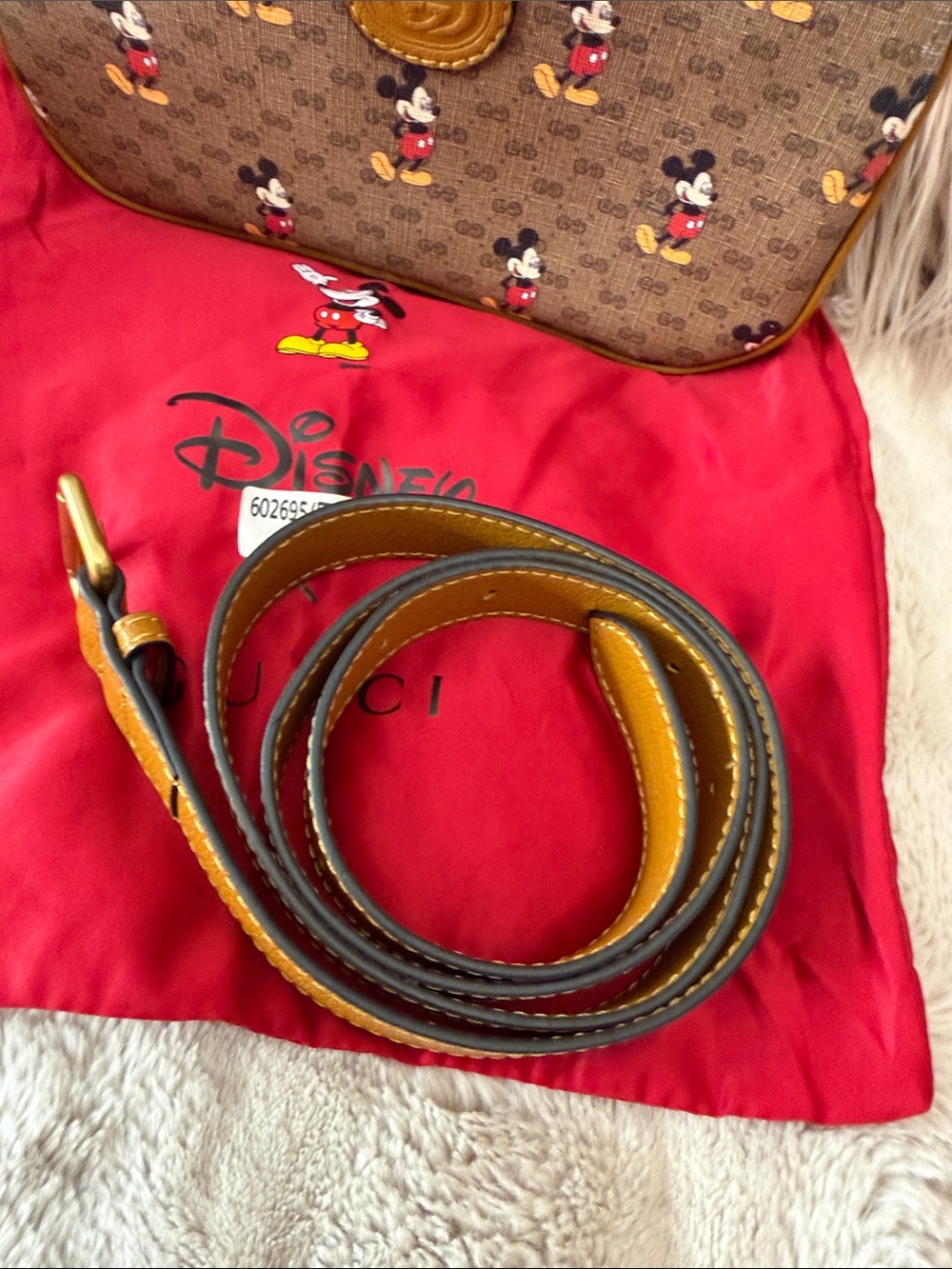Disney Brown Mickey Canvas Crossbody Pouch - Picture 4 of 17